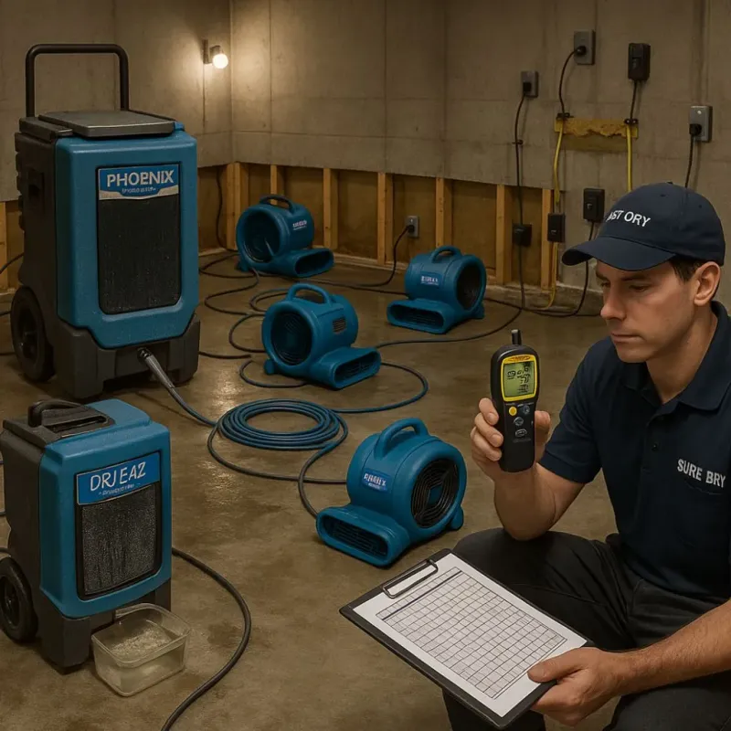 Structural Drying and Dehumidification process in Mecklenburg County, NC